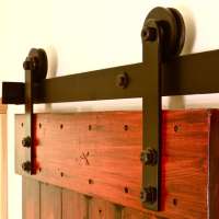 Steel black barn door hardware roller for wooden door