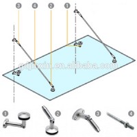 304 316 Stainless Steel glass canopy awning fittings door canopy Waimaotong china guangzhou