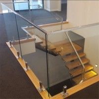 Indoor simple style frameless glass stair handrail for  stairs modern Indoor Handrail Railing